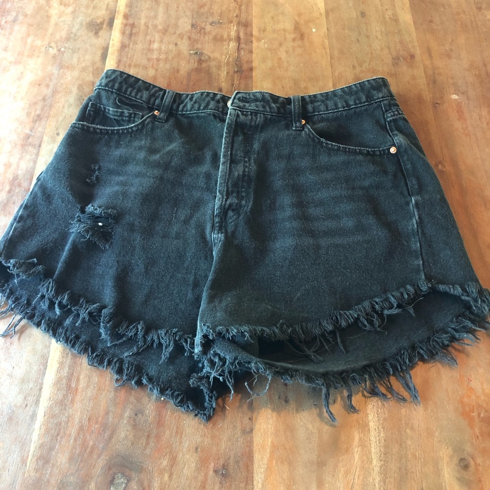 wild fable Shorts Black Distressed Denim with Raw hem